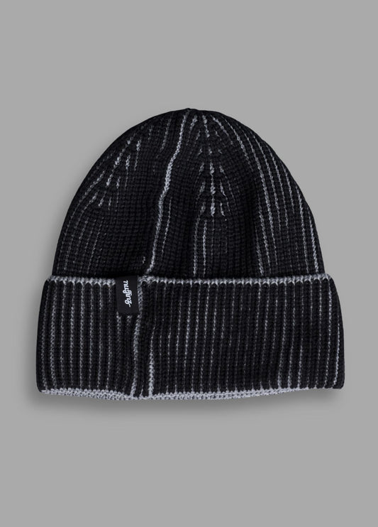 BLACK MERINO COTTON BEANIE