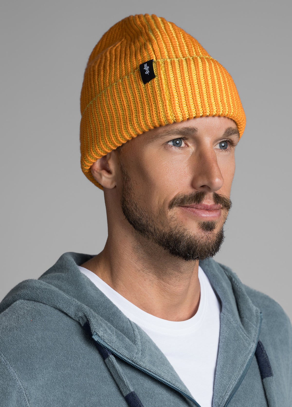 ORANGE MERINO COTTON BEANIE