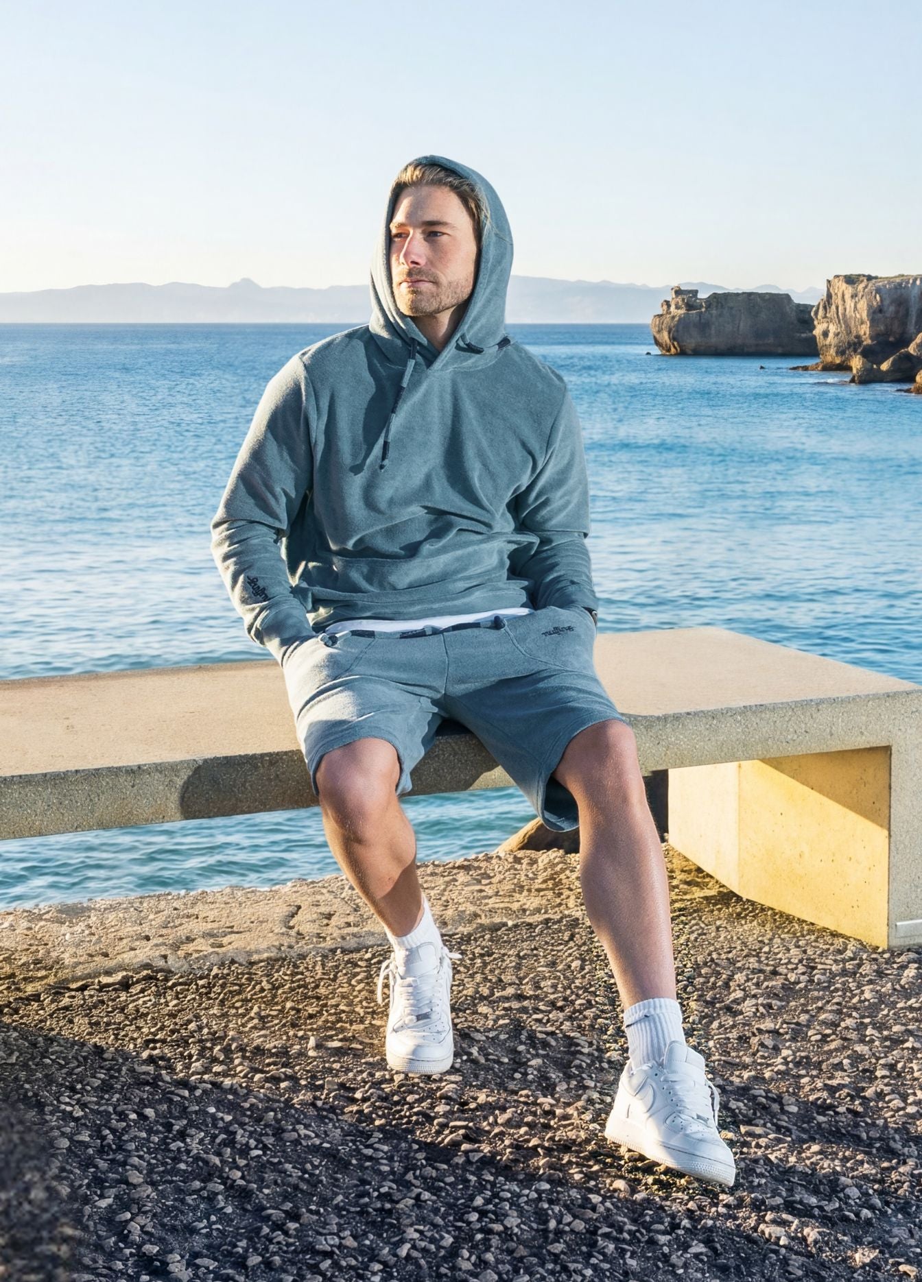 MIRAGE BLUE TOWEL SHORTS