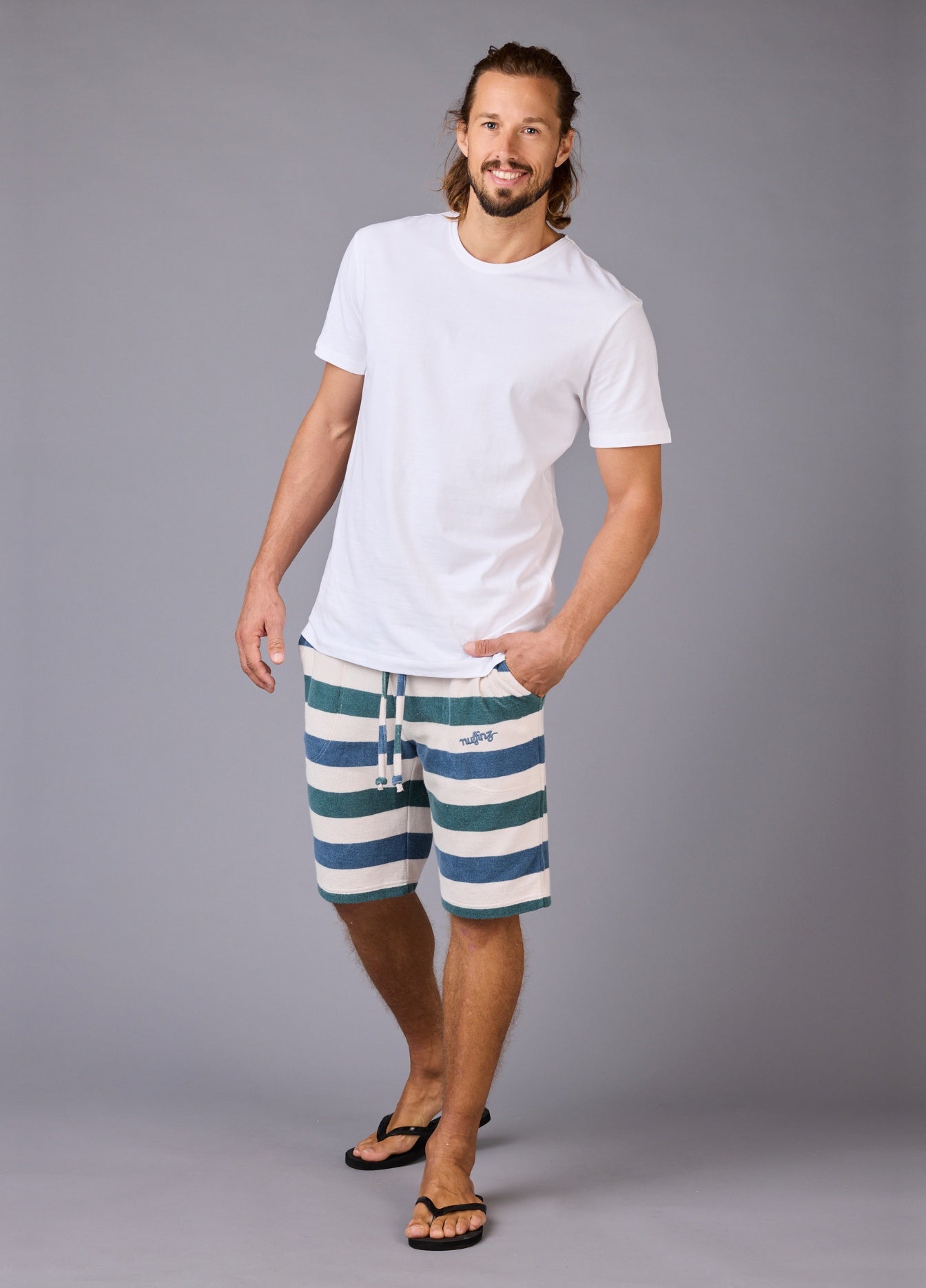 OAT MILK BLUE MIRAGE TOWEL SHORTS ST
