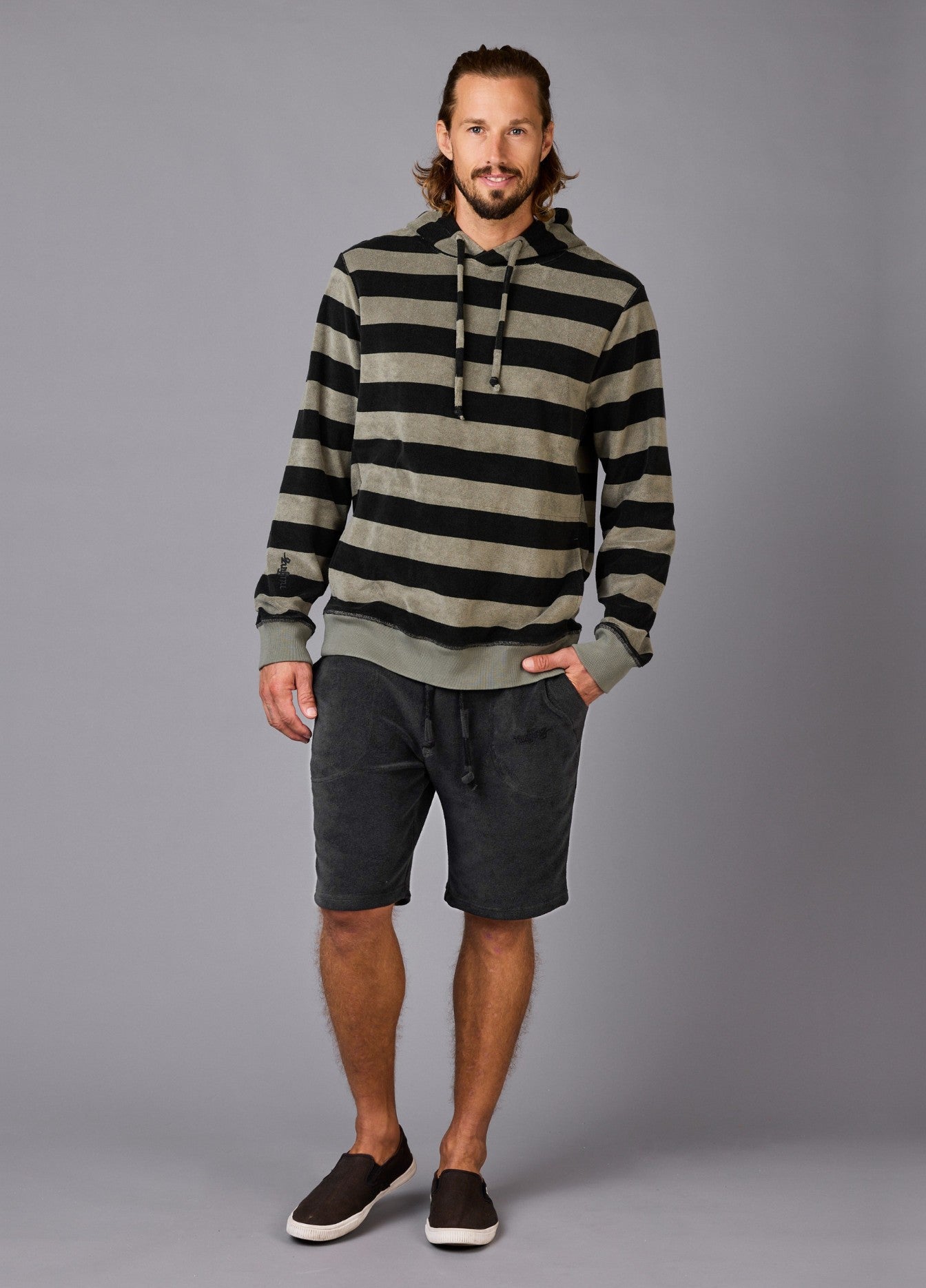 SMOKEY OLIVE TOWEL HOODIE ST