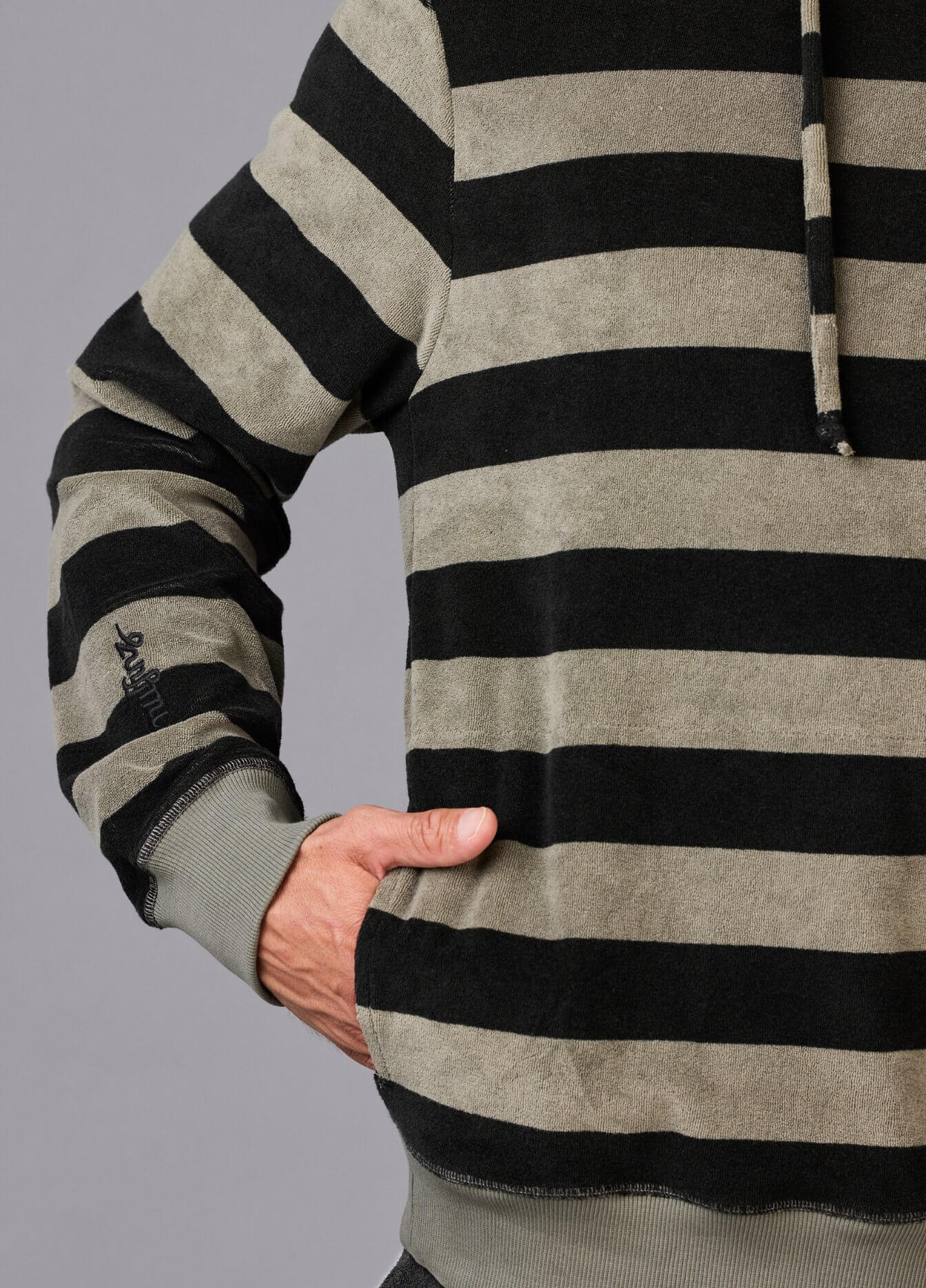 SMOKEY OLIVE TOWEL HOODIE ST